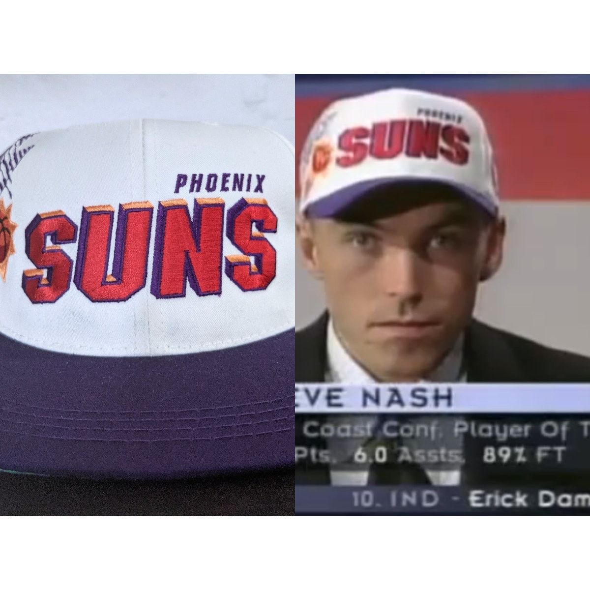 NBA × Sports Specialties NEW Phoenix Suns NASH 1996 SHADOW SS snapback Yth NBA vtg Size ONE SIZE - 1 Thumbnail