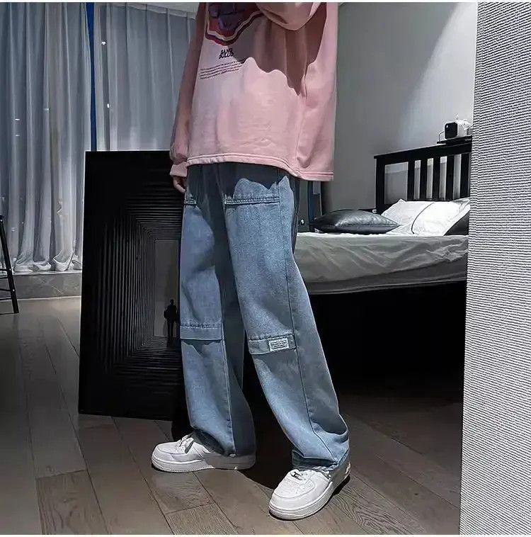Japanese Brand Retro loose fitting straight leg jeans Size US 32 / EU 48 - 5 Thumbnail