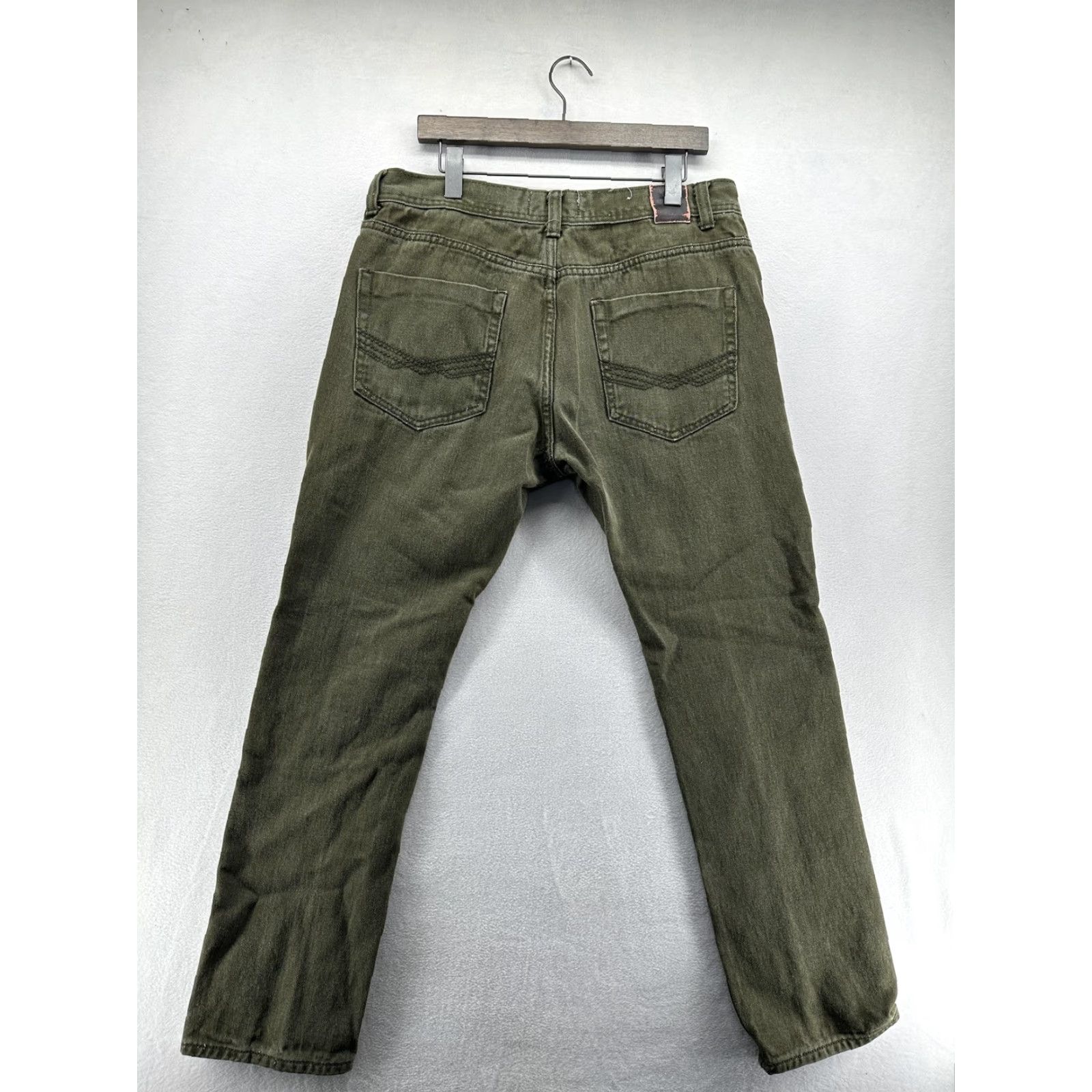 Denime Pimark Jeans Mens 30x34 Green Taper Denim Moto Biker Ribbed Knee Pants Shirt? Size US 30 / EU 46 - 6 Thumbnail