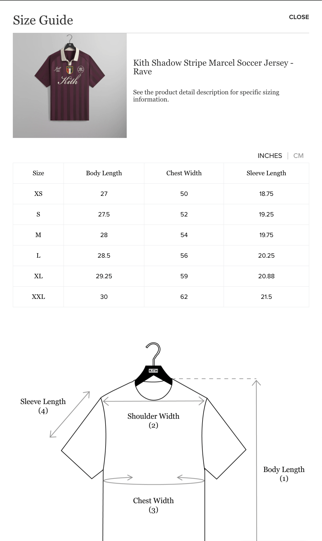 2024 Kith Shadow Stripe Marcel Soccer Jersey RAVE Burgundy