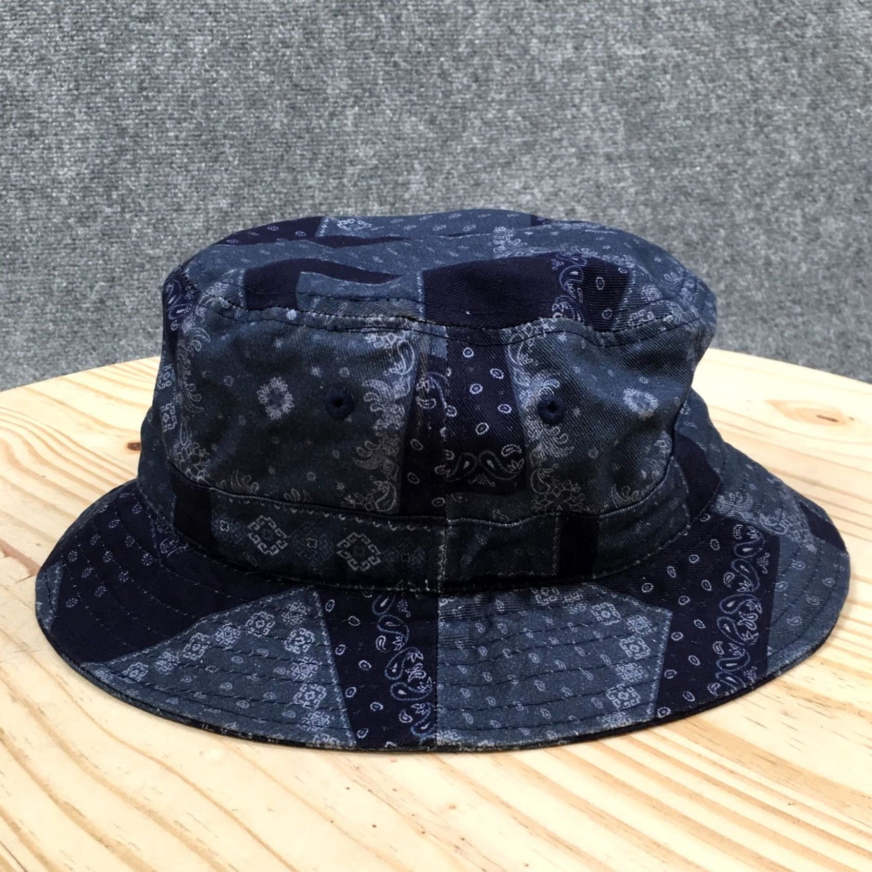 Aeropostale Aeropostale Bucket Hat One Size Fits All Blue Paisley Cotton Fitted Unisex Size ONE SIZE - 4 Thumbnail