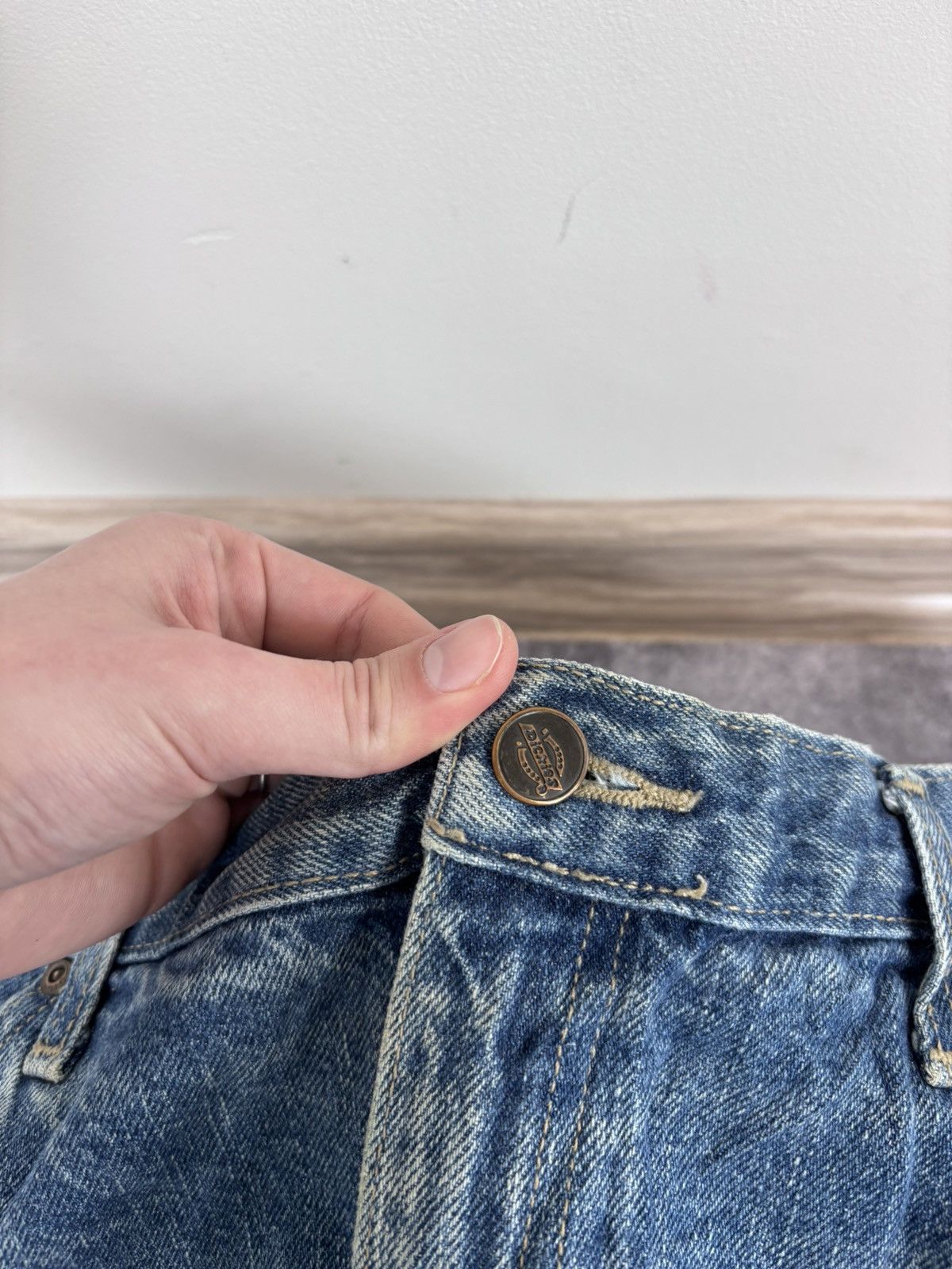 Dickies Vintage Dickies Faded Blue Distressed Denim Jeans Size US 36 / EU 52 - 20 Thumbnail