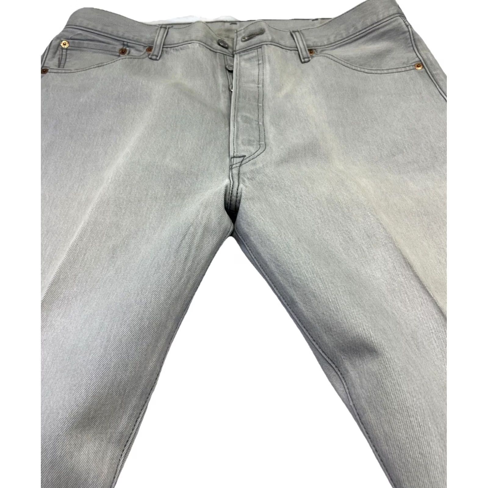 Levi's Levi’s 501 Jeans Gray Faded Straight Button Fly Denim Grunge Men 40x28 Inseam 28in Vintage No Regular 5-Pocket Cotton Denim Bis Size US 40 / EU 56 - 6 Thumbnail