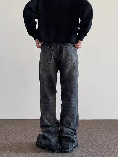 Jean High street washed old straight tube micro flared jeans Size US 34 / EU 50 - 6 Thumbnail