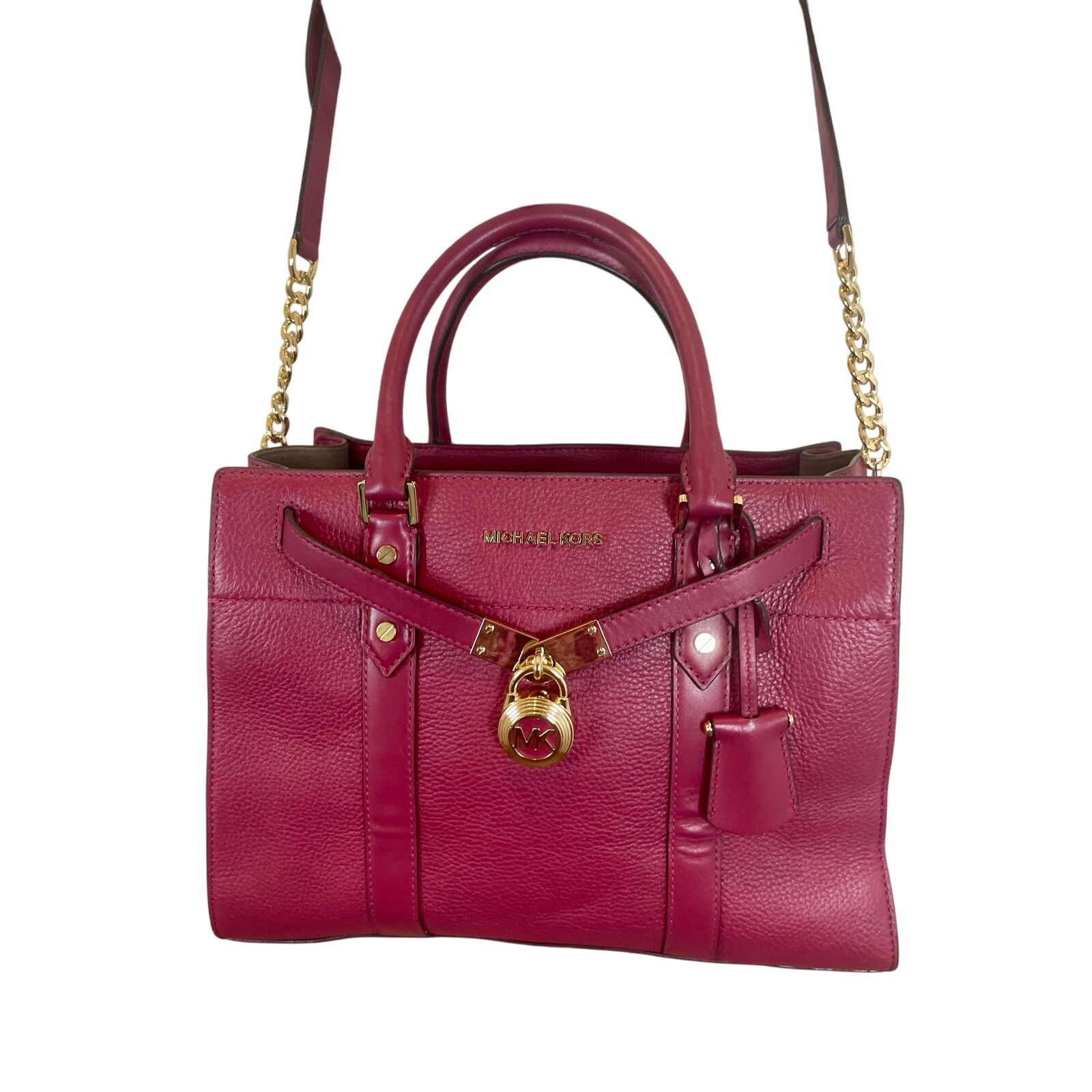 Michael Kors MICHAEL KORS NOUVEAU SATCHEL BAG PADLOCK KEY CROSSBODY BERRY Size ONE SIZE - 6 Thumbnail