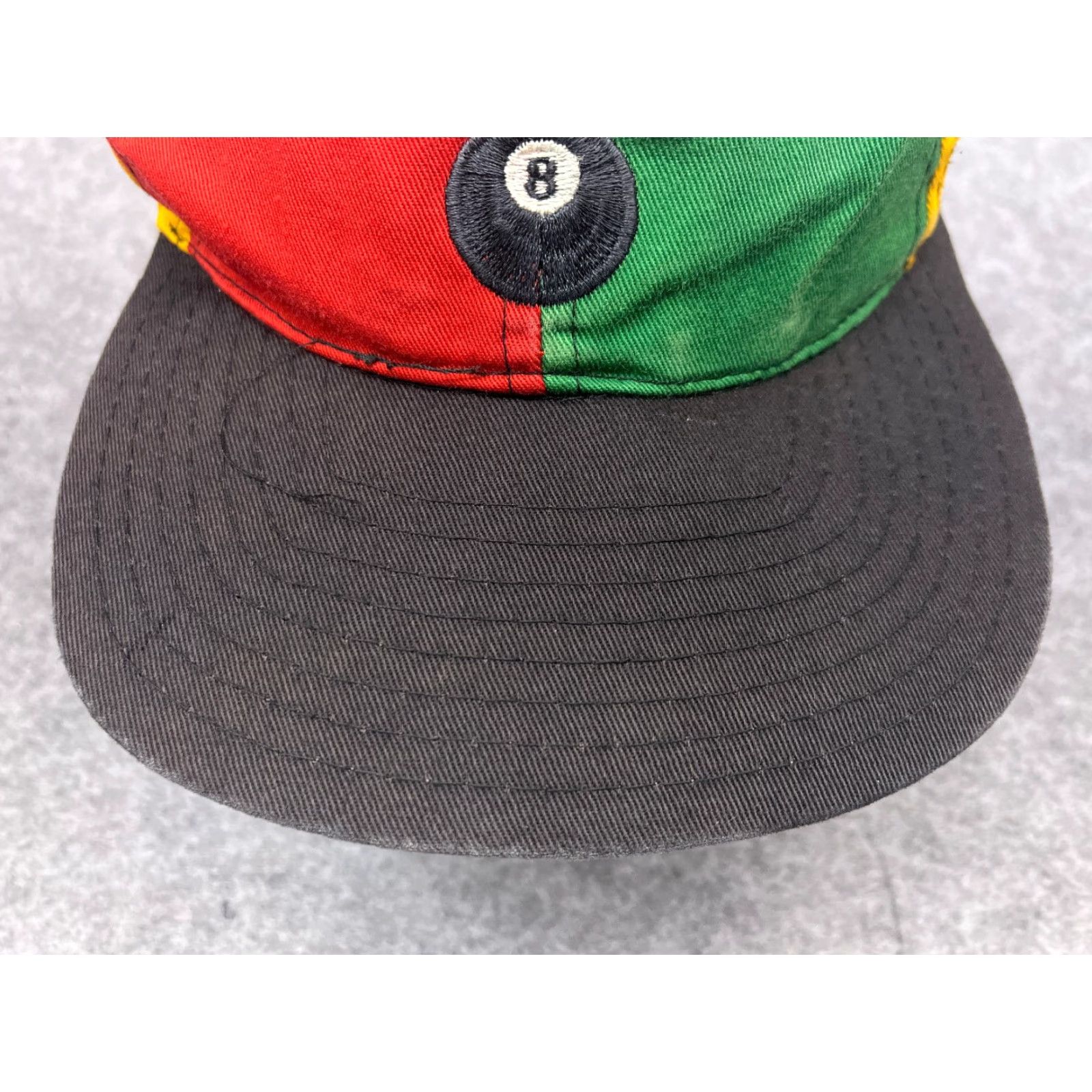 Bally 8 Ball Hat Snap Back Adult One Size Red Green Yellow 100% Cotton Twill Size ONE SIZE - 3 Thumbnail