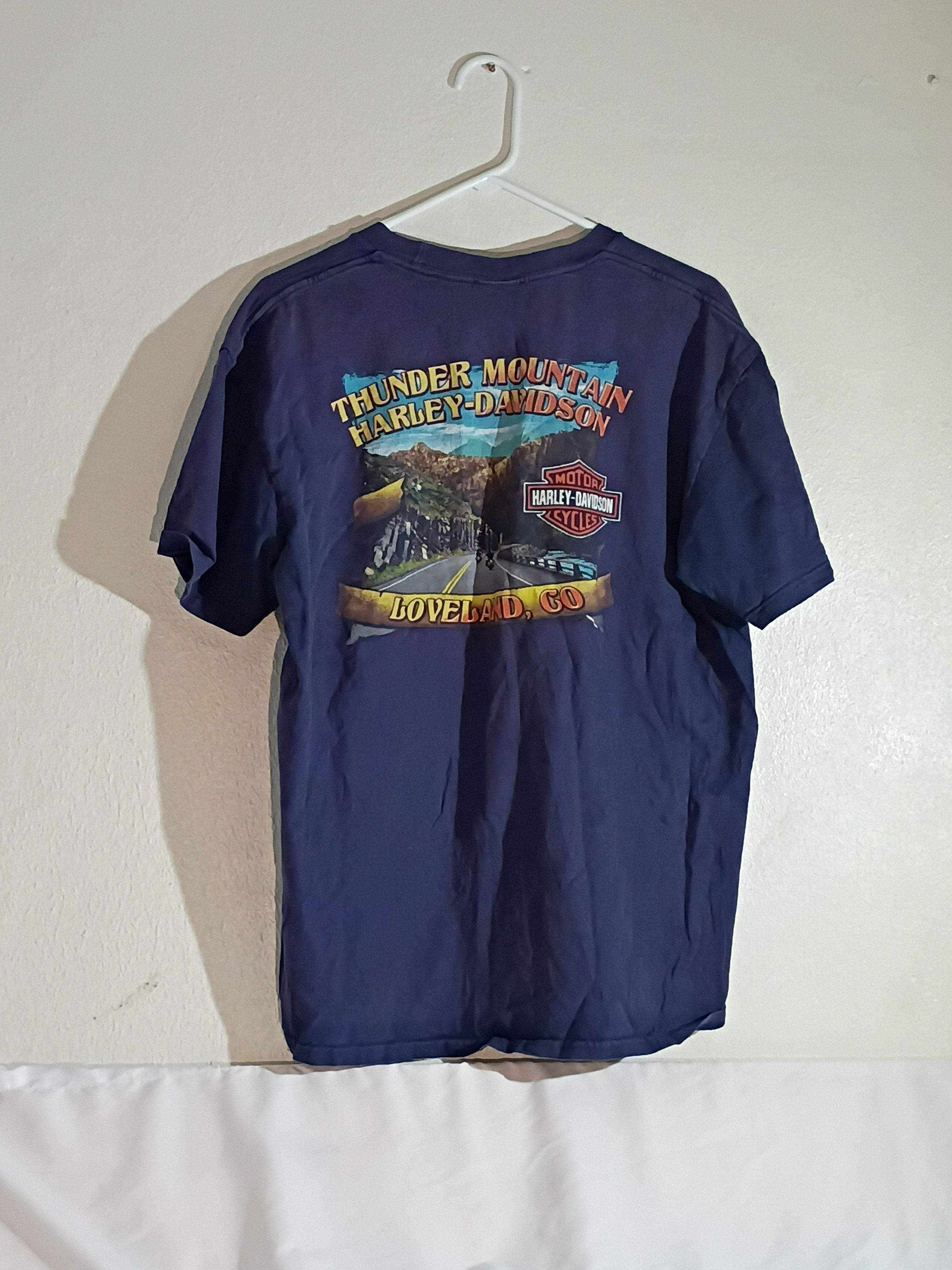 Harley Davidson Men's Vintage Harley Davidson Loveland CO, Navy/Size XL Size US XL / EU 56 / 4 - 2 Thumbnail