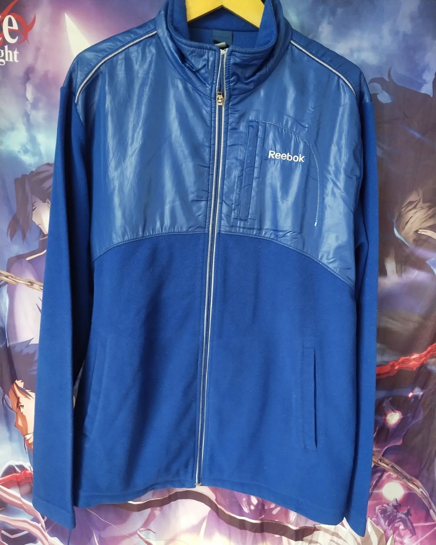 Reebok 2000s Reebok Blue Hybrid Fleece Track Jacket Size US L / EU 52-54 / 3 - 1 Thumbnail