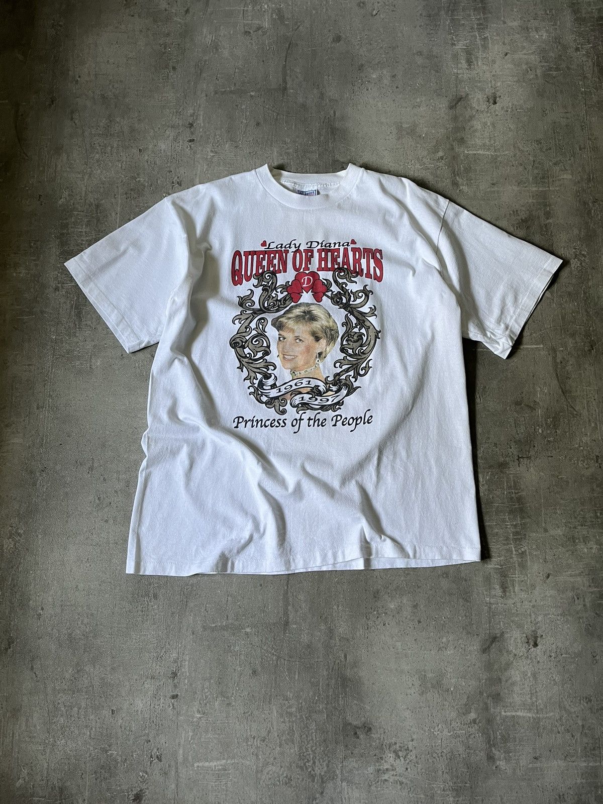 Vintage Lady Diana Queen of Hearts white T-shirt rare Size US XL / EU 56 / 4 - 1 Thumbnail