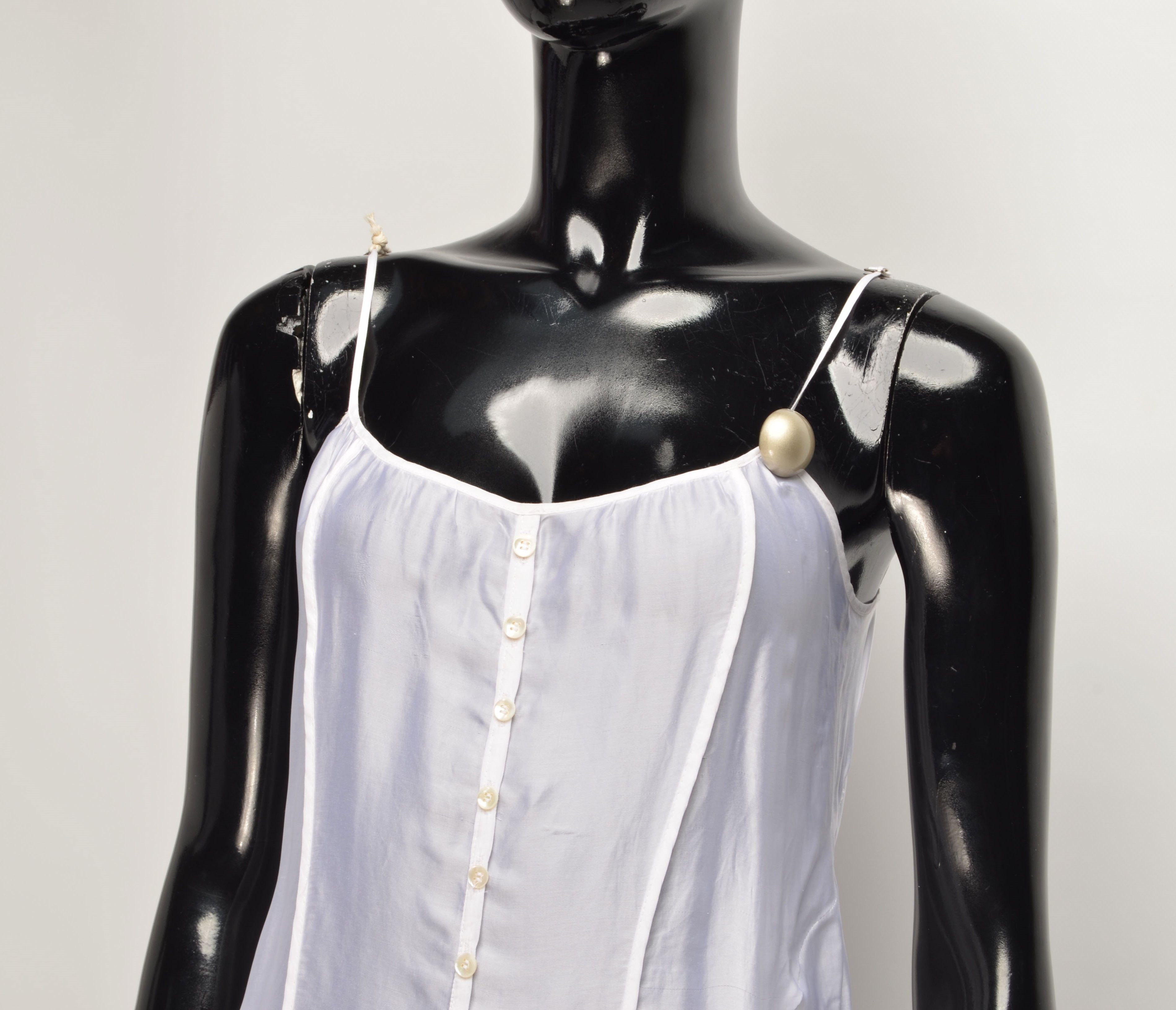 Other Miss Sixty Y2K Cottage Core White Cami Mini Dress Size M / US 6-8 / IT 42-44 - 2 Thumbnail