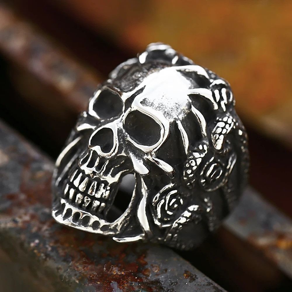Vintage Skull Hands Hold Ring Size ONE SIZE - 3 Thumbnail