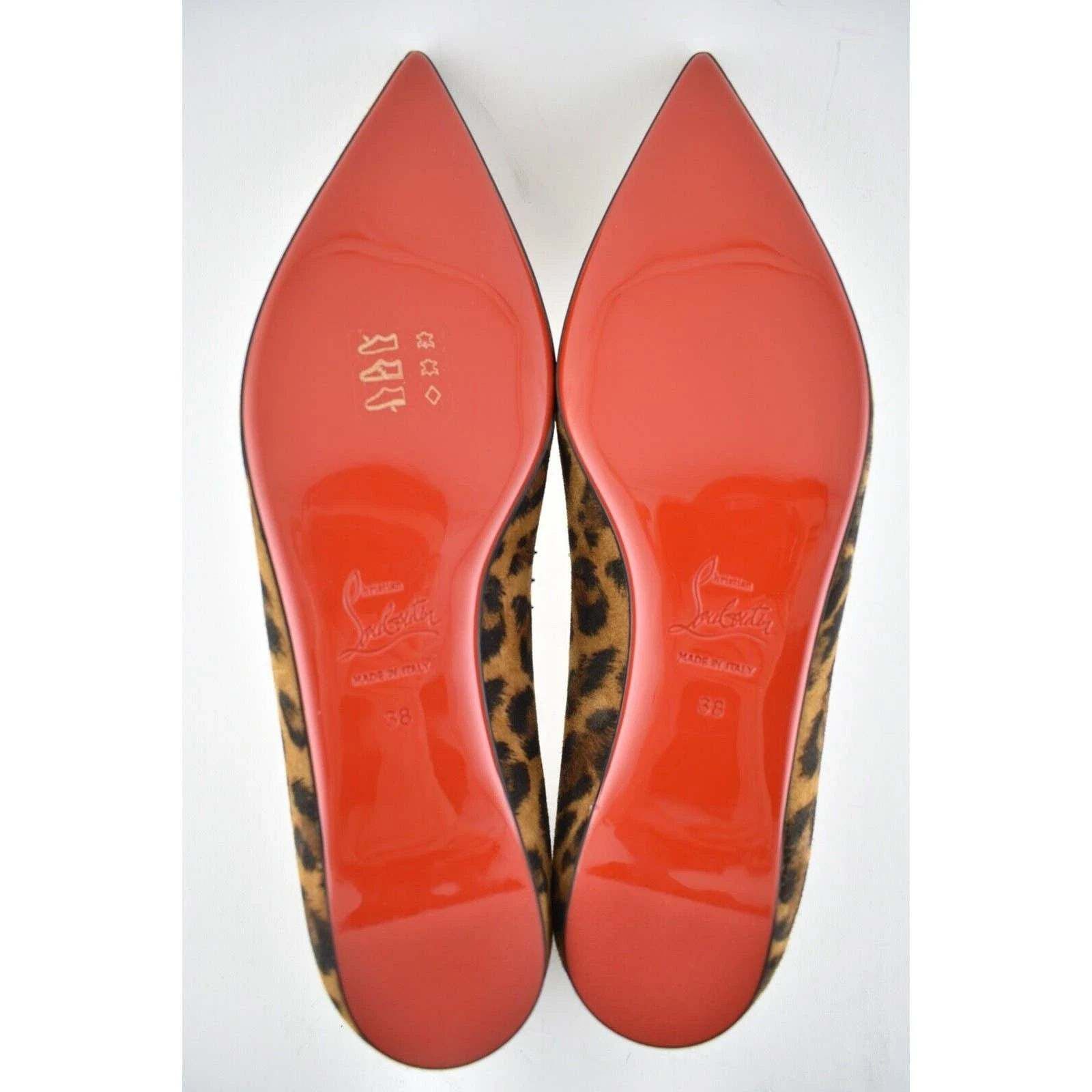 Christian Louboutin Christian Louboutin Anjalina Flat Leopard Black Brown Spike Size US 8 / IT 38 - 9 Thumbnail