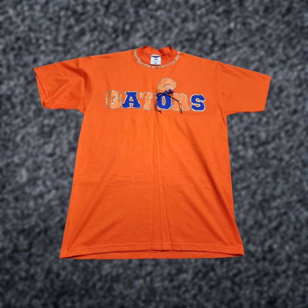 Jerzees VINTAGE 1980s University of Florida Gators Custom Puff Paint T-Shirt Unisex Large Orange Graphic Tee Size US L / EU 52-54 / 3 - 1 Thumbnail