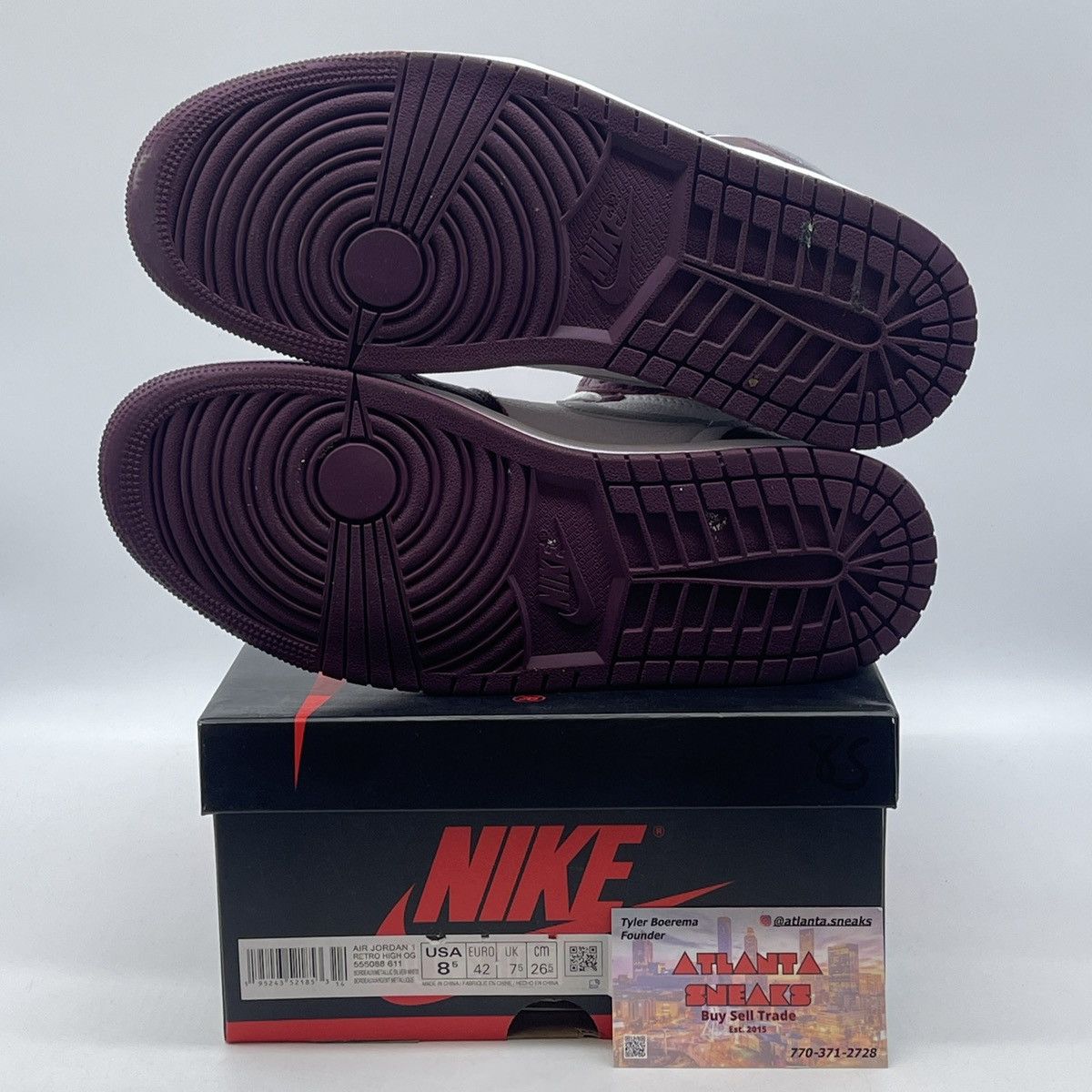 Nike Air jordan 1 high Bordeaux Size US 8.5 / EU 41-42 - 7 Thumbnail