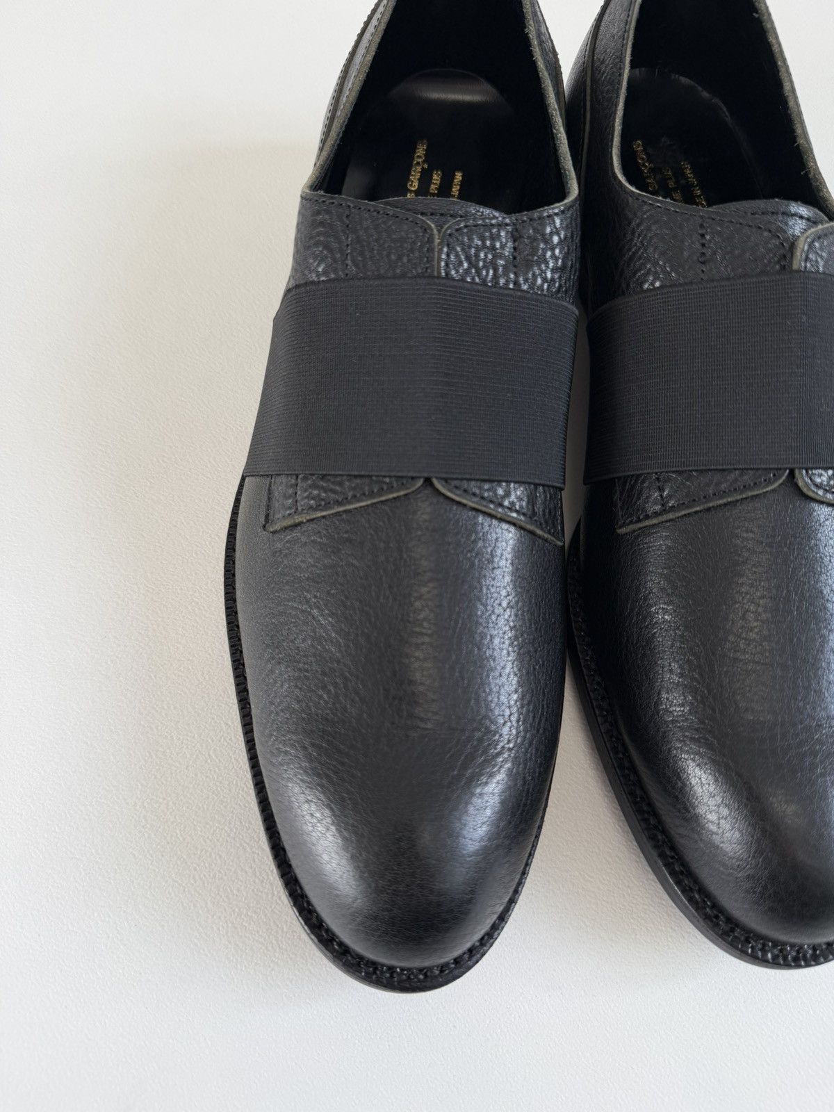 Comme des Garcons Black Leather ‘Elastic Strap’ Derby Shoes Size US 9 / EU 42 - 8 Thumbnail
