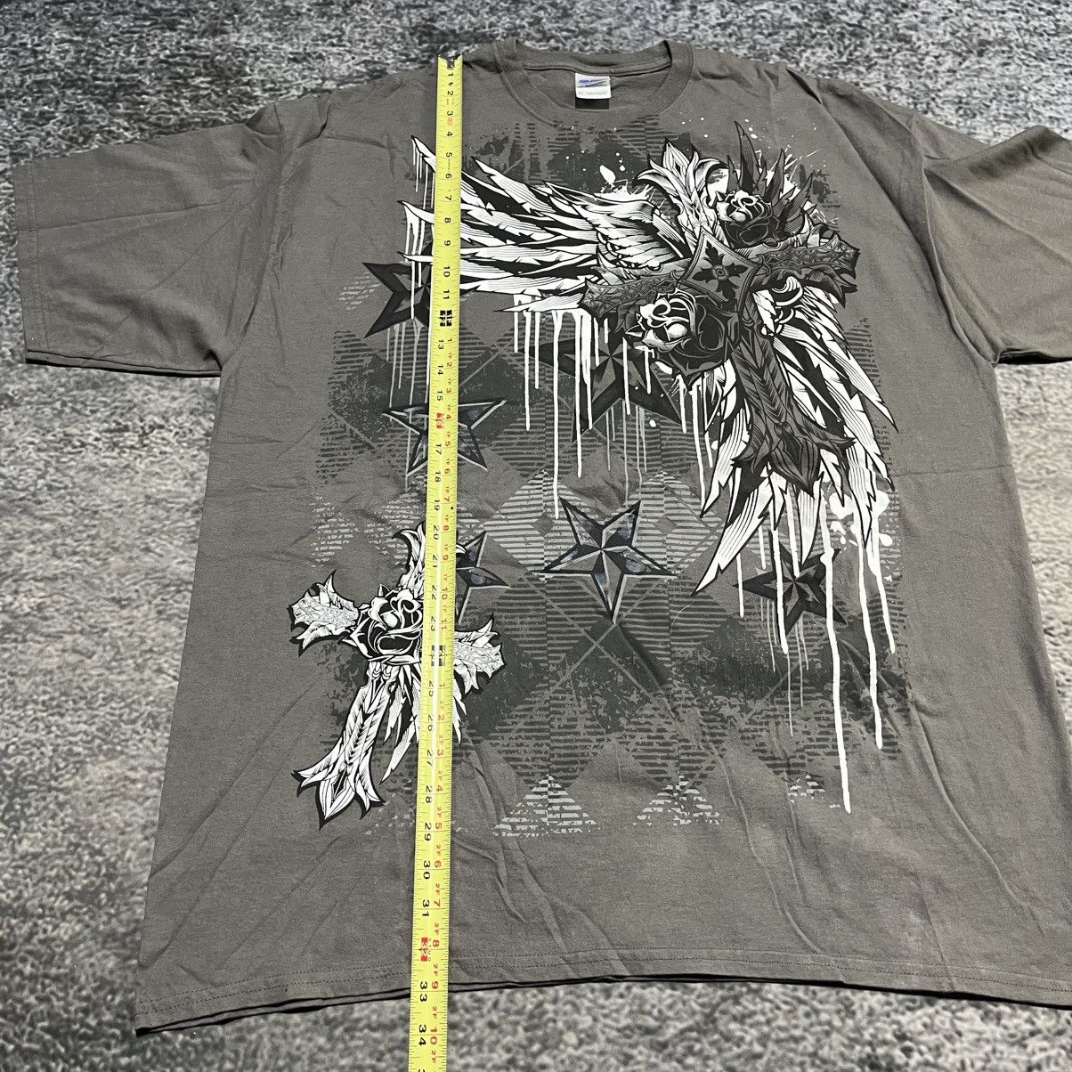 Affliction VINTAGE Y2K AFFLICTION STYLE CROSS GRUNGE SKATER T SHIRT Size US XXL / EU 58 / 5 - 9 Thumbnail