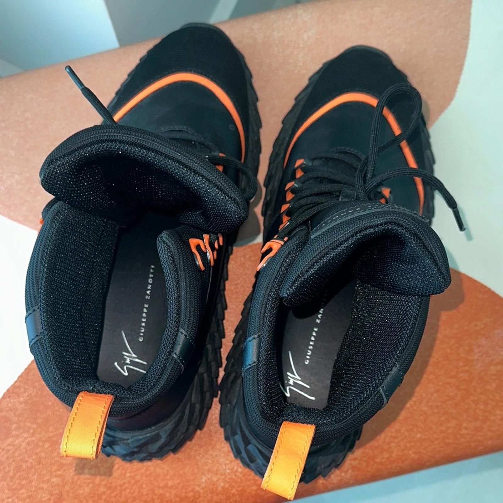 Giuseppe Zanotti Giuseppe Zanotti Black and Orange High Tops Size US 10 / EU 43 - 4 Thumbnail