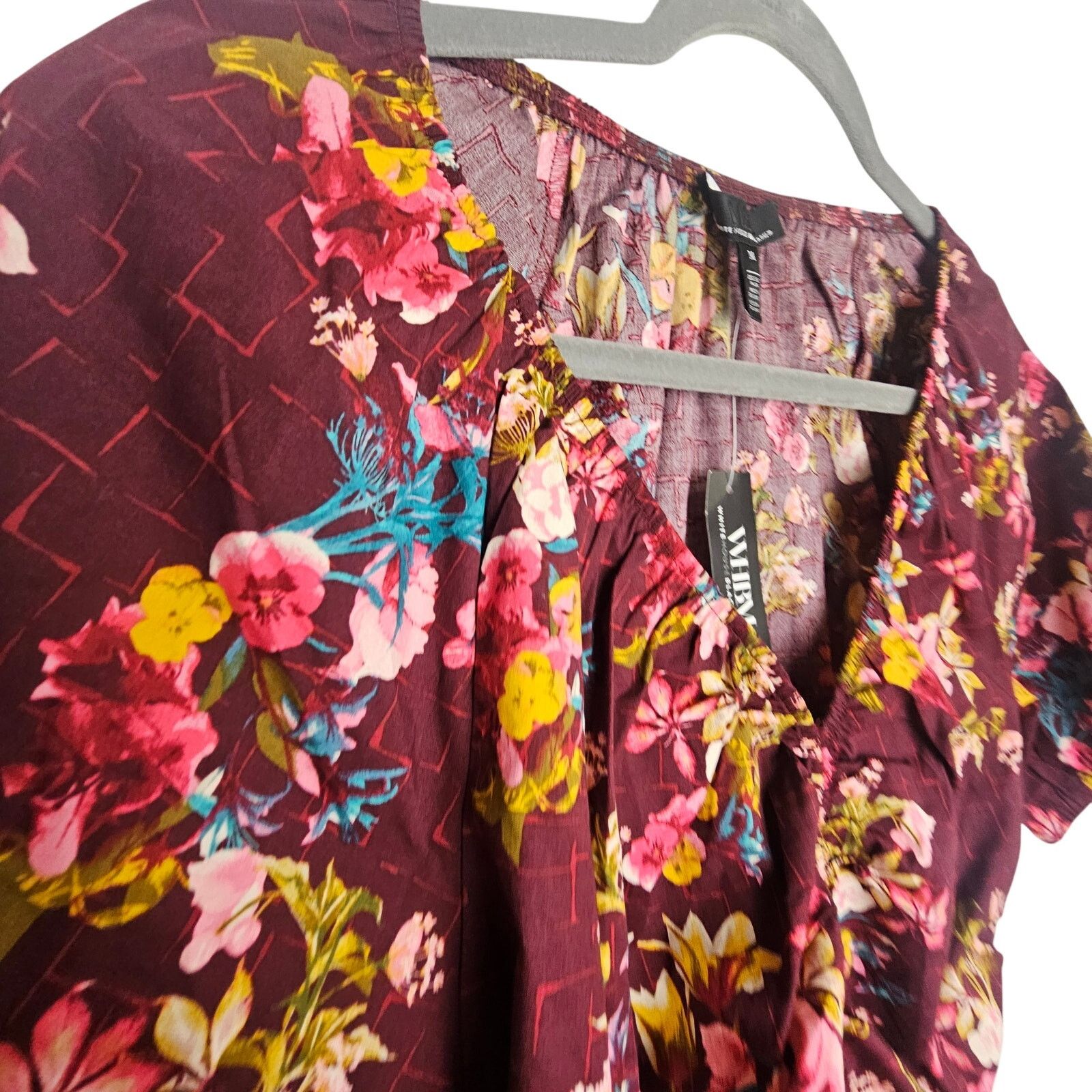 White House Black Market White House Black Market Womens Floral Ruched Front Poplin M Size M / US 6-8 / IT 42-44 - 5 Thumbnail