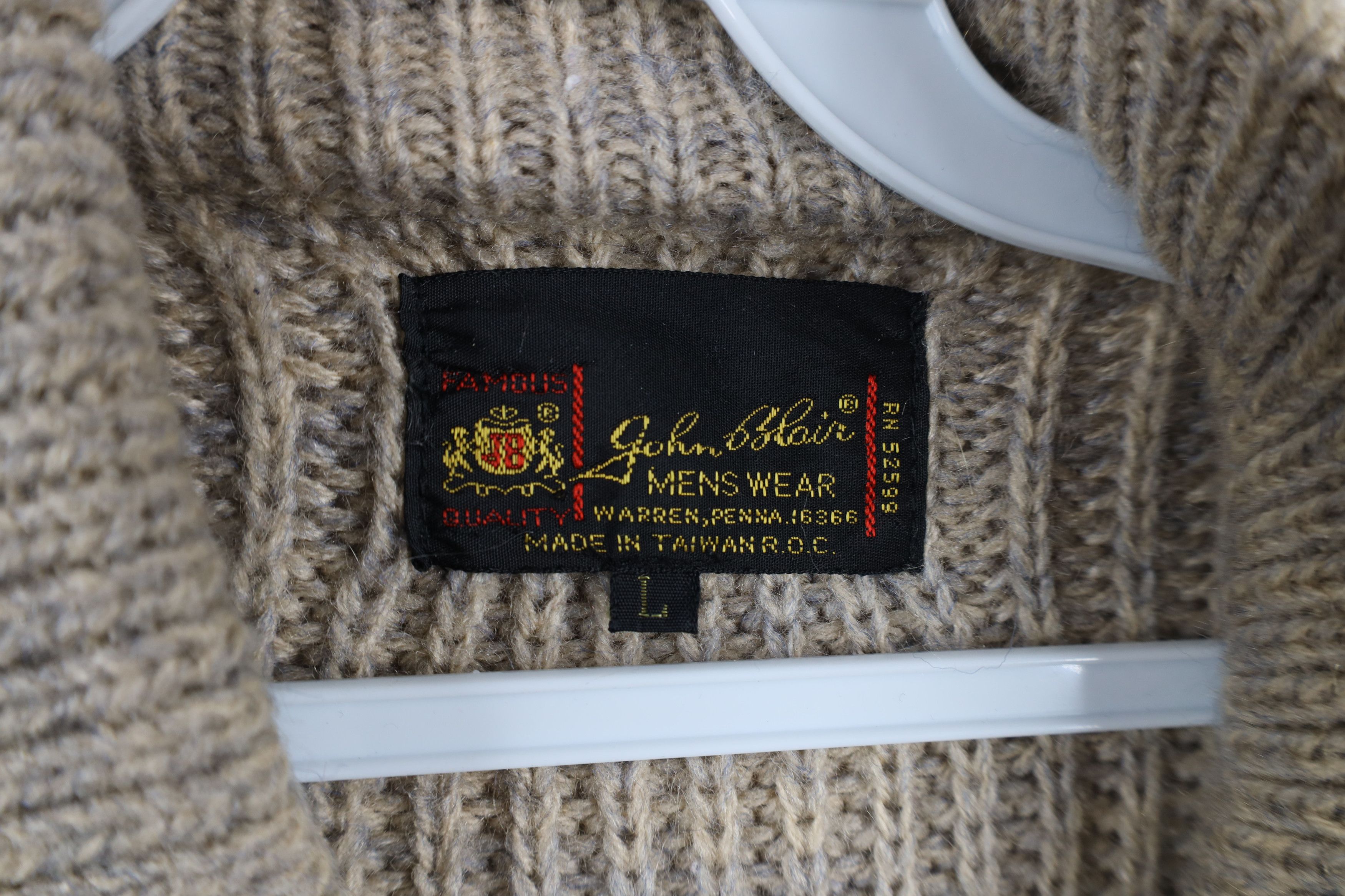 Vintage Vintage 60s 70s Streetwear Wool Ribbed Knit Sweater Jacket Size US L / EU 52-54 / 3 - 5 Thumbnail