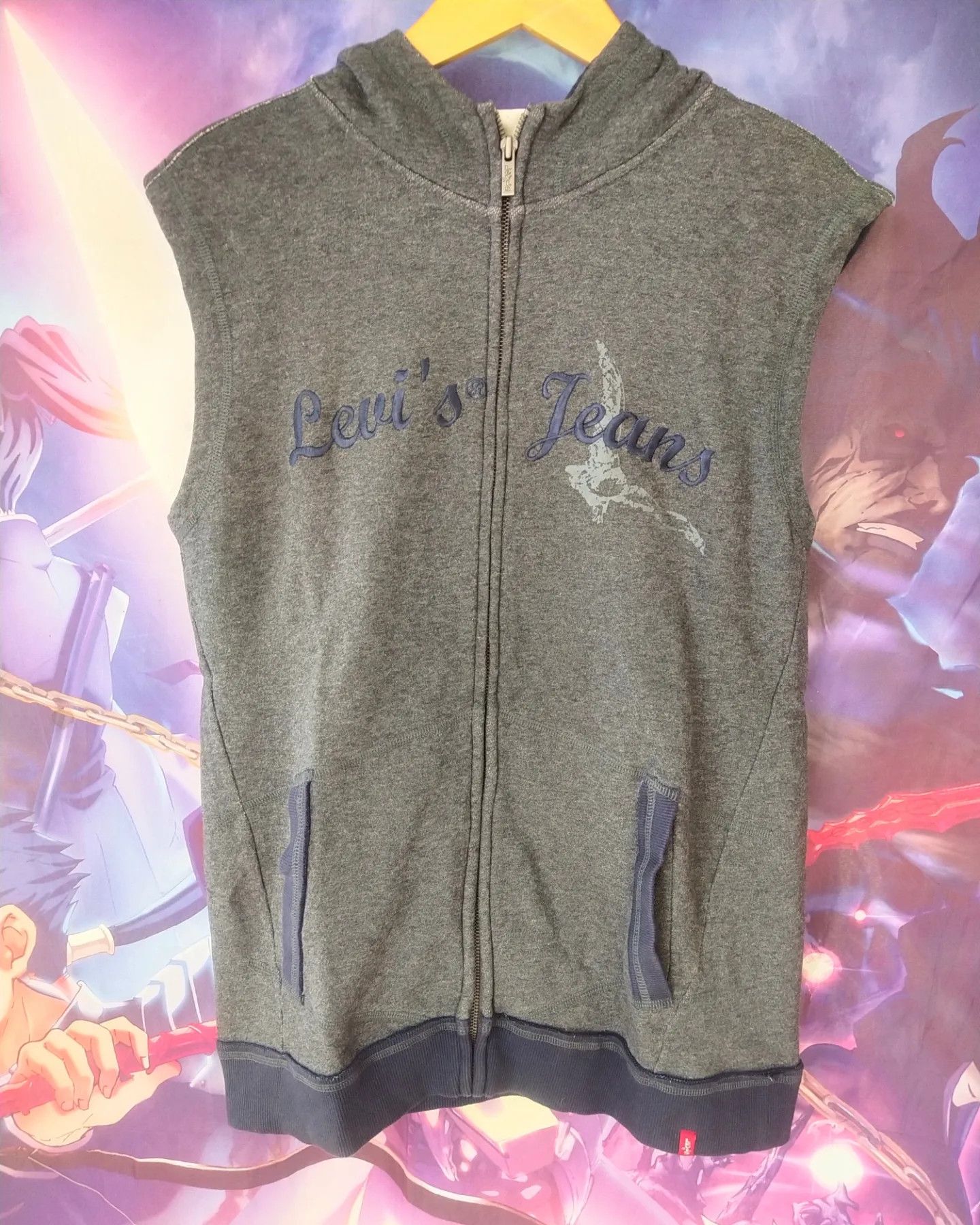 Levi's Vintage Clothing 2000s Levi’s Jeans Sleeveless Zip Hoodie Grey Size US M / EU 48-50 / 2 - 1 Thumbnail