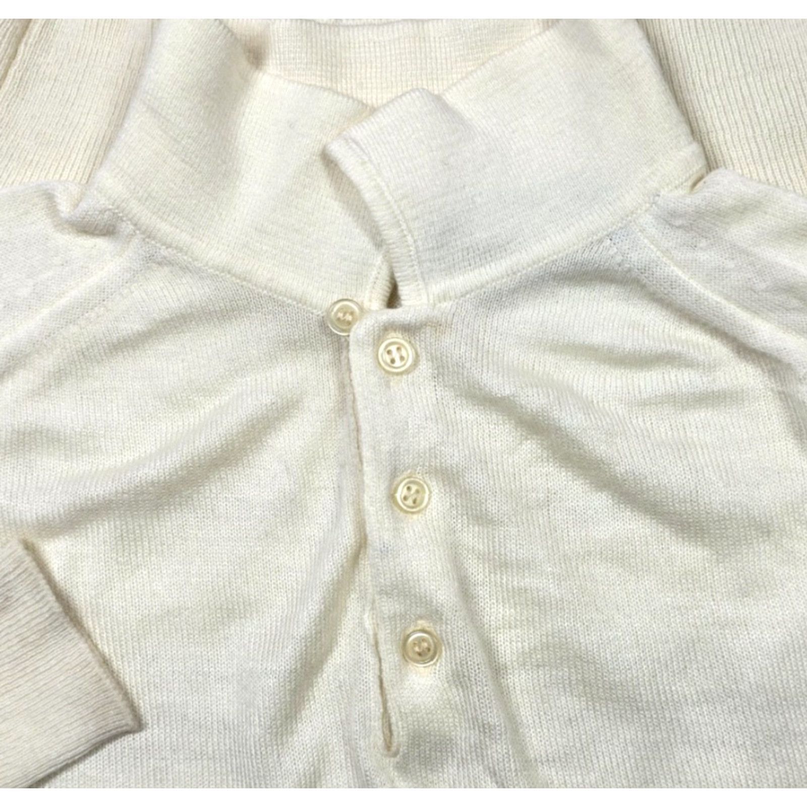 Vintage VINTAGE Andrew St. John Tan Striped Knit Polo Sweater M Loop Collar Shirt Mens Size US M / EU 48-50 / 2 - 3 Thumbnail