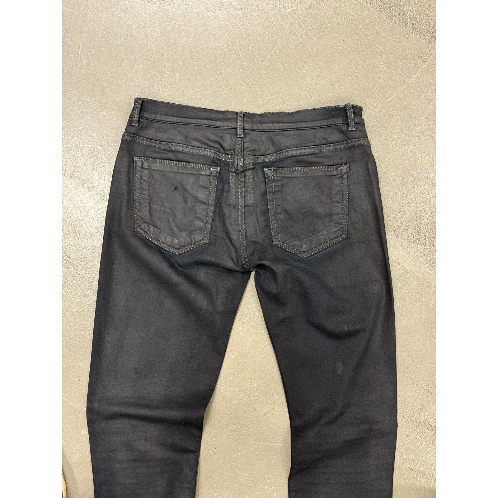 Rick Owens 2000s Rick Owens coated distressed faded slim jeans Size 31" - 7 Thumbnail