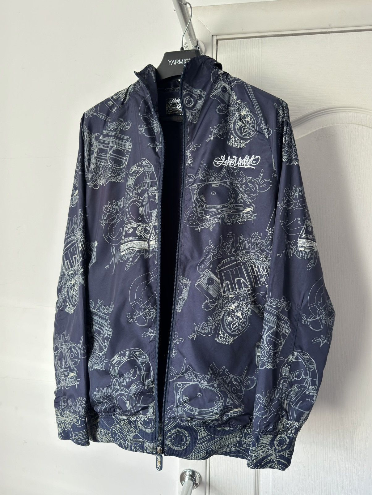 Ecko Unltd. Ecko Unltd Logogram Strip Graphic Nylon Jacket Embroidered Size US M / EU 48-50 / 2 - 2 Thumbnail