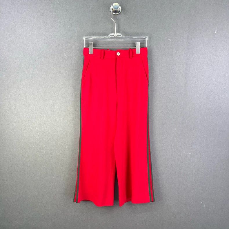 Gucci Gucci Red Striped Wide-Leg Trousers Size US 31 - 1 Thumbnail