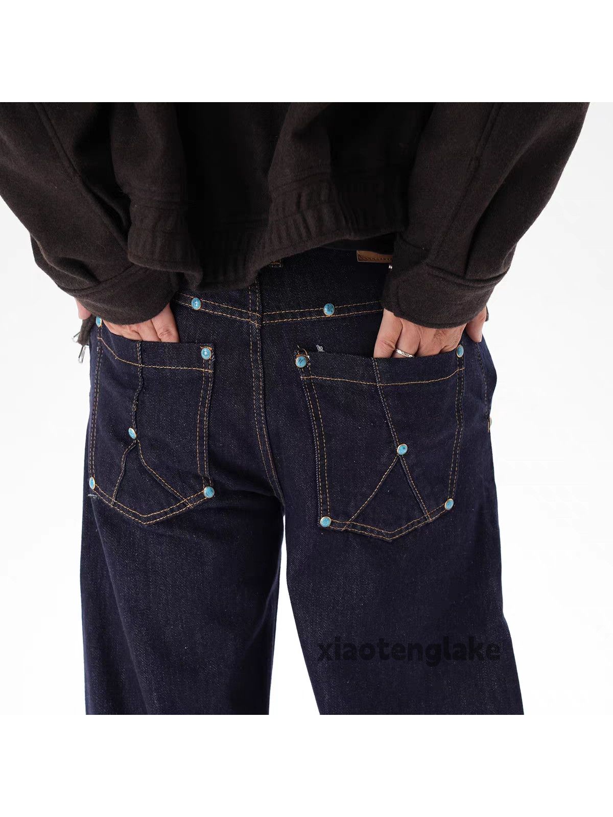 Jean zx wide Leg flared Balenciaga acne style baggy jeans Size US 34 / EU 50 - 4 Thumbnail