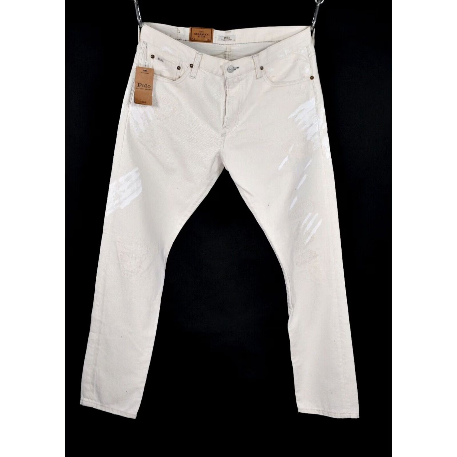 Polo Ralph Lauren Polo Ralph Lauren Sullivan Slim Distressed White Denim Jeans Mens W34 L32 Size US S / EU 44-46 / 1 - 2 Thumbnail