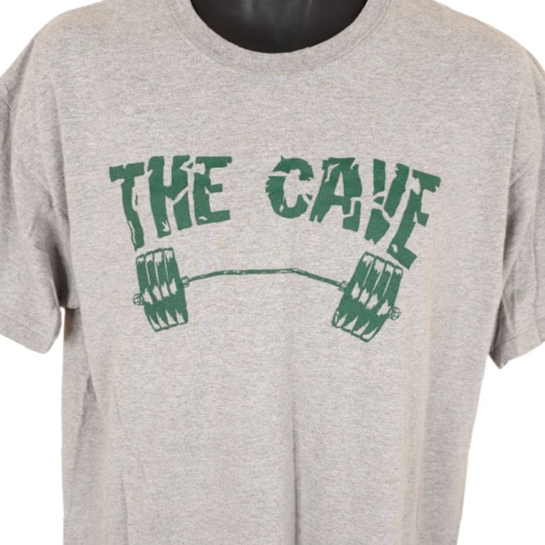 Gildan VINTAGE The Cave Bodybuilding T Shirt Mens Size Large Gray Where Beasts Are Made Shirt Mens Large Gray Size US L / EU 52-54 / 3 - 2 Thumbnail