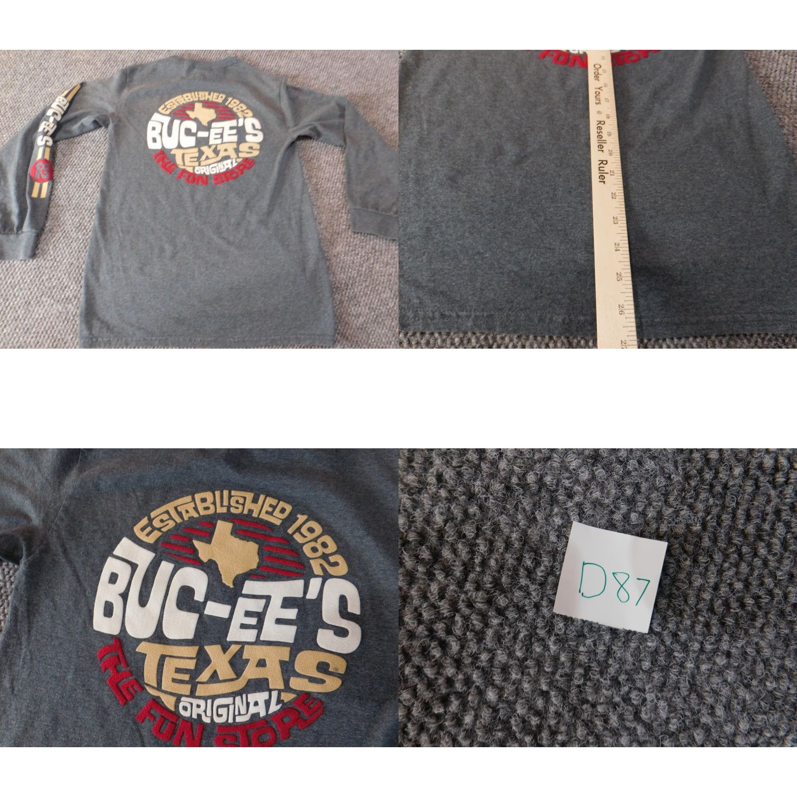 Vintage Buc-Ees Shirt Men S Gray Graphic Classic Tee America Embroidery Long Sleeve Crew Neck Cotton Knit Logo Size US S / EU 44-46 / 1 - 9 Thumbnail