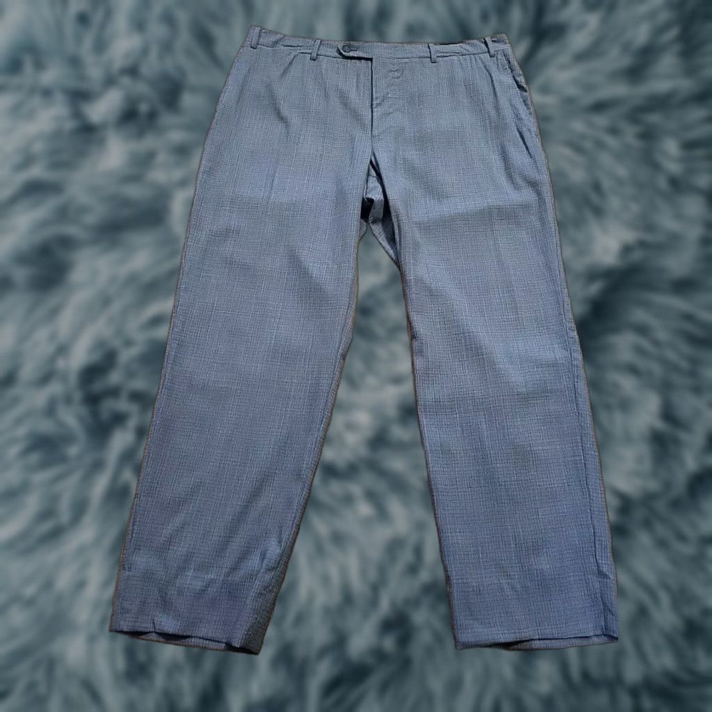 Canali VINTAGE Canali 1934 Pants Gray Wool Flat Front 36" Inseam 26" Men Dress Size US 36 / EU 52 - 1 Thumbnail