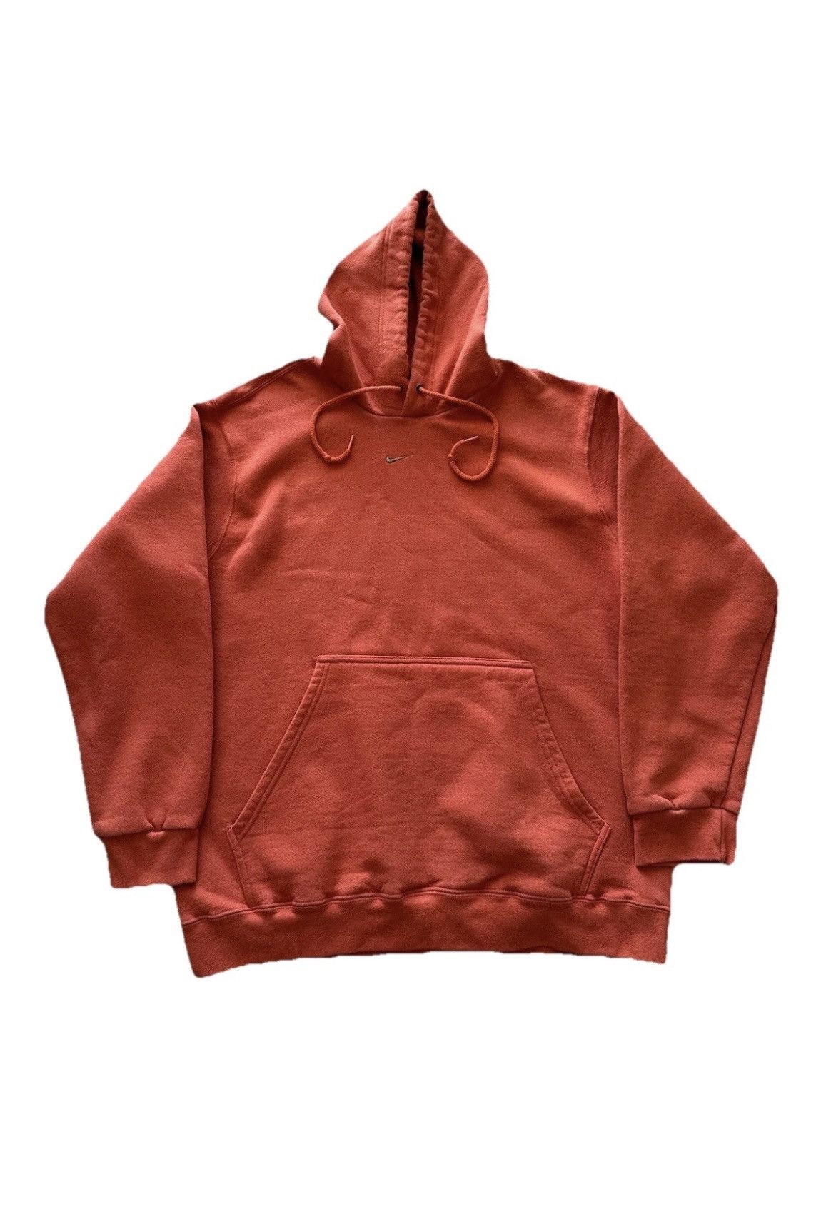 Nike × Vintage Vintage 90s/Y2k Nike Orange Center Swoosh Hoodie Size Large Size US L / EU 52-54 / 3 - 1 Thumbnail