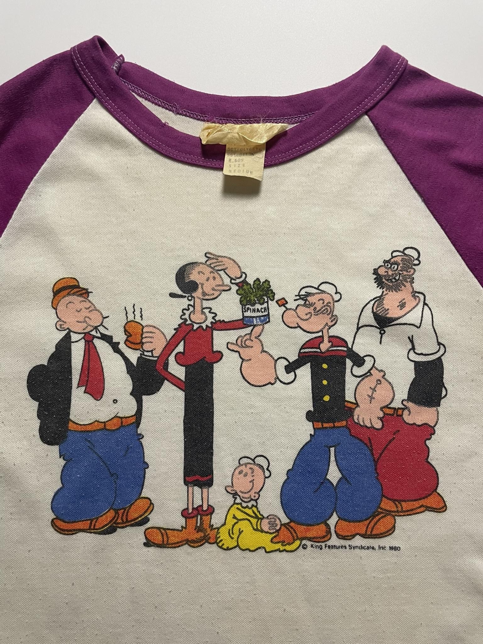 Vintage Vintage 80s Popeye Raglan Shirt Size US XS / EU 42 / 0 - 8 Thumbnail