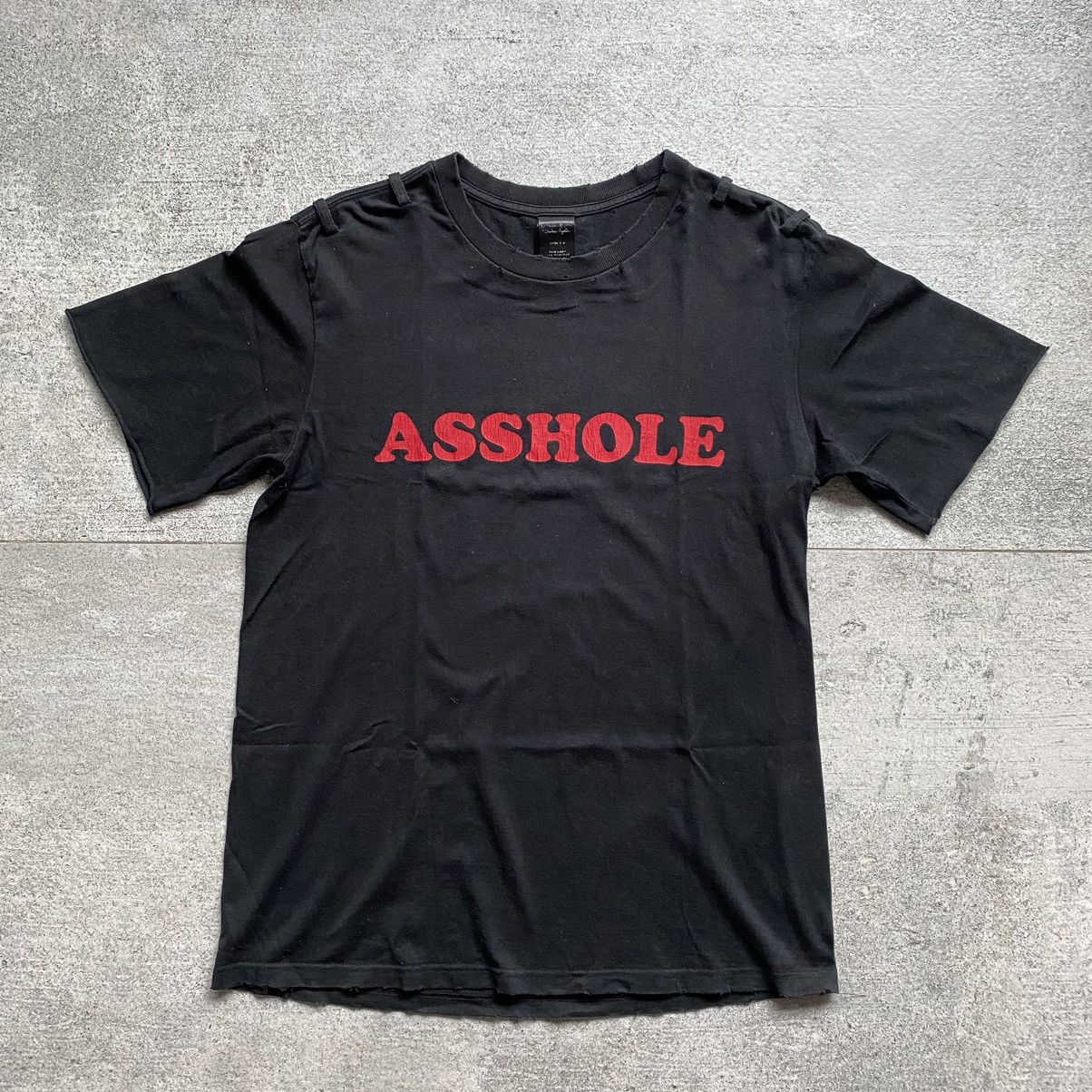 image of Number N Ine Ss06 Number Nine Asshole Distressed T-Shirt Tee in Black, Men's (Size Large)