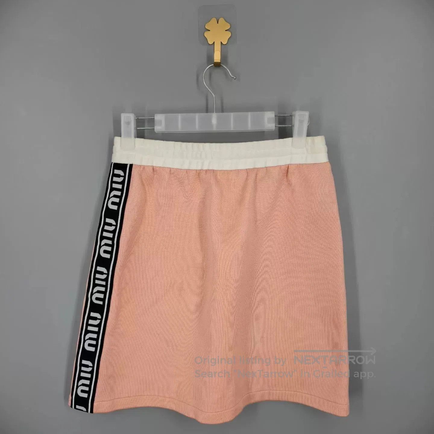 Miu Miu Miu Miu Side Logo Blush Pink Skirt. Size 23" - 2 Thumbnail