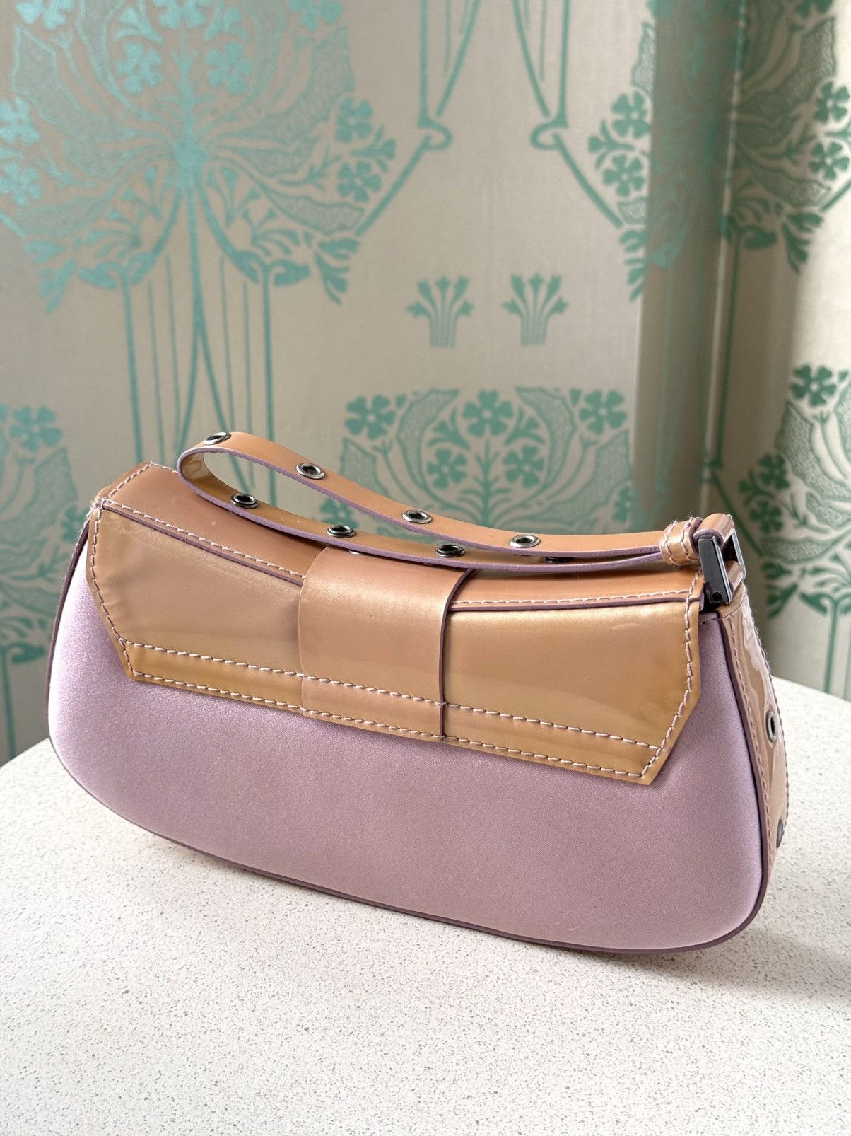 Dior 2002 Dior Street Chic Mini Columbus Pink Satin Clutch Bag Size ONE SIZE - 9 Thumbnail