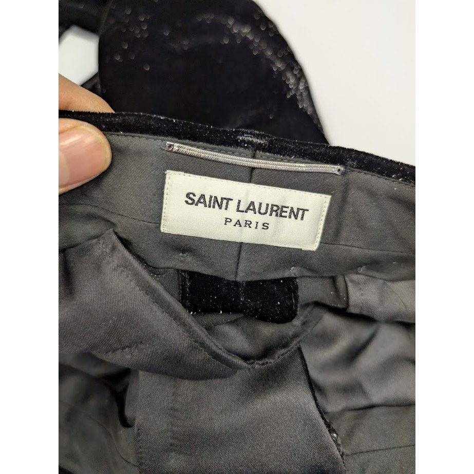 Saint Laurent Paris o1rshd1 Shimmering Velvet Pants in Black Size US 32 / EU 48 - 16 Thumbnail