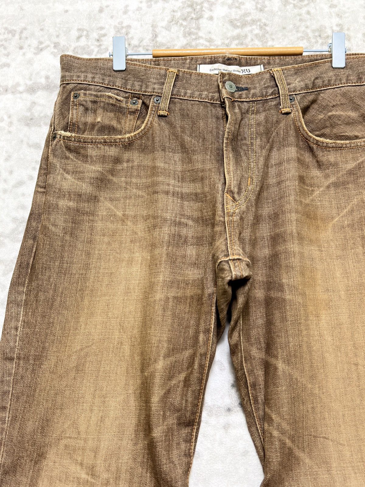 Edwin Vintage Edwin XV Brown Distressed Bootcut Flare Denim Jeans Size US 35 - 4 Thumbnail