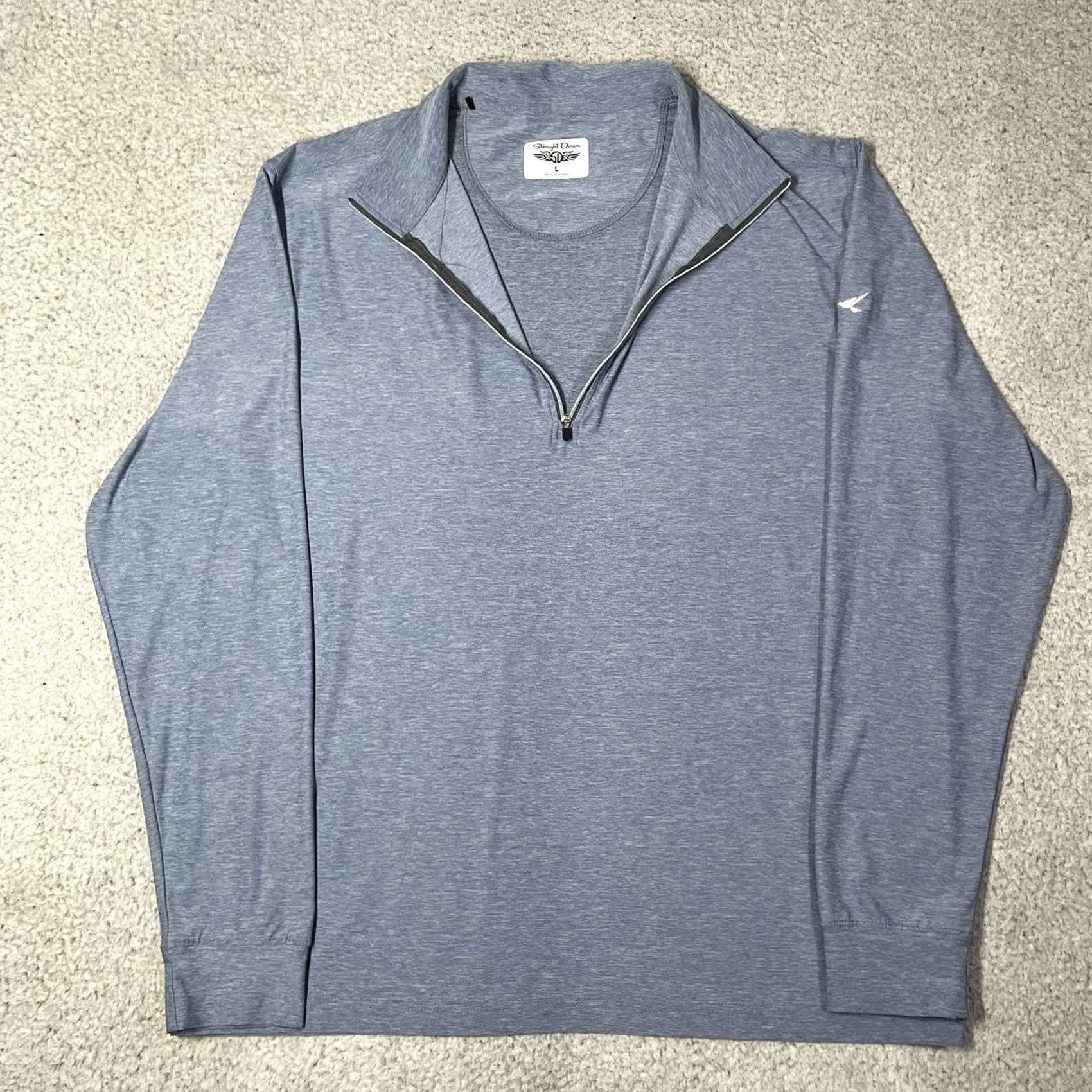 Vintage Straight Down 1/4 Zip Pullover Mens Lightweight Stretch Performance Long Sleeve Shirt Size US L / EU 52-54 / 3 - 4 Thumbnail
