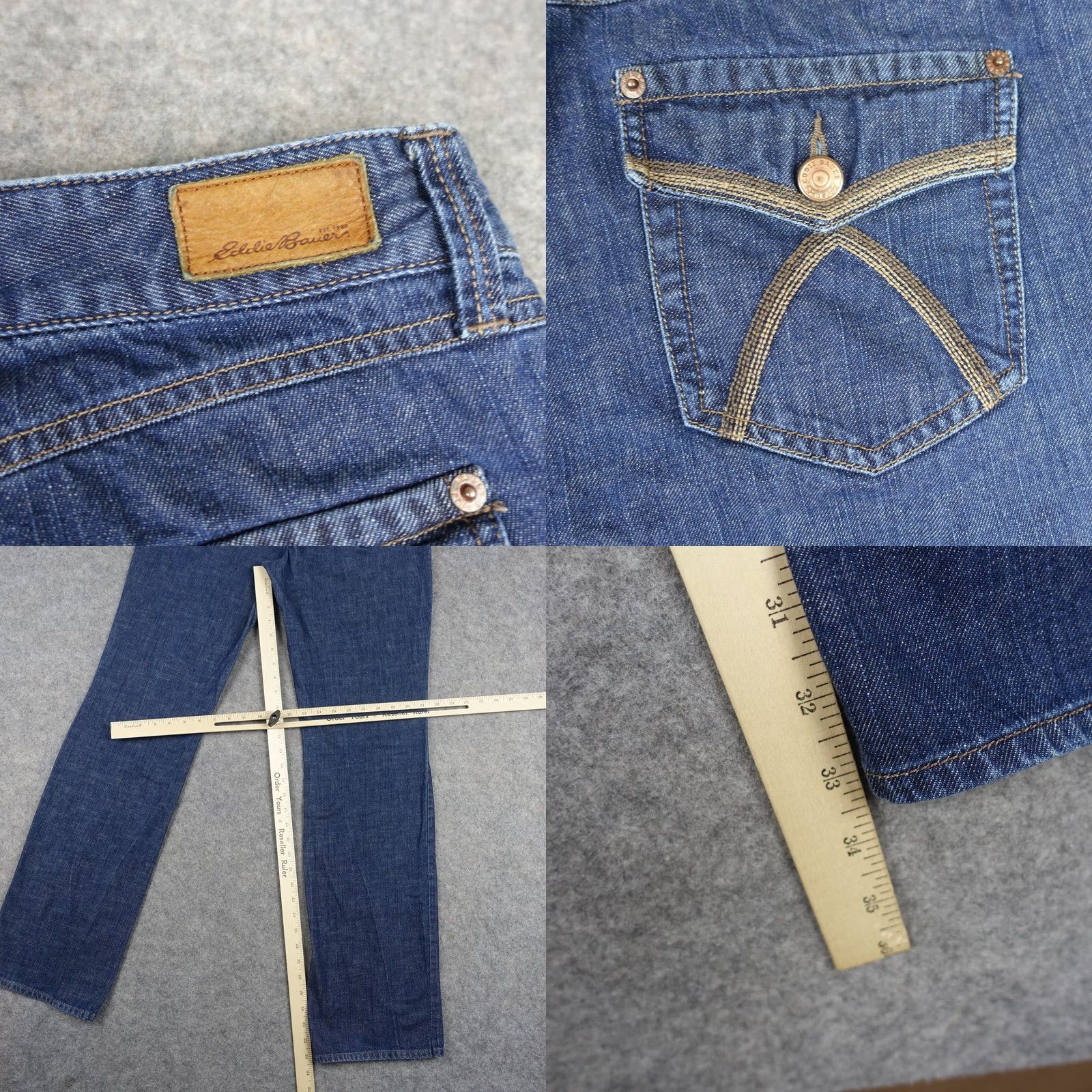 Eddie Bauer Eddie Bauer Jeans Womens 10 Tall Blue Straight Leg Denim Farm Girl Outdoors Y2K Size 32" / US 10 / IT 46 - 8 Thumbnail
