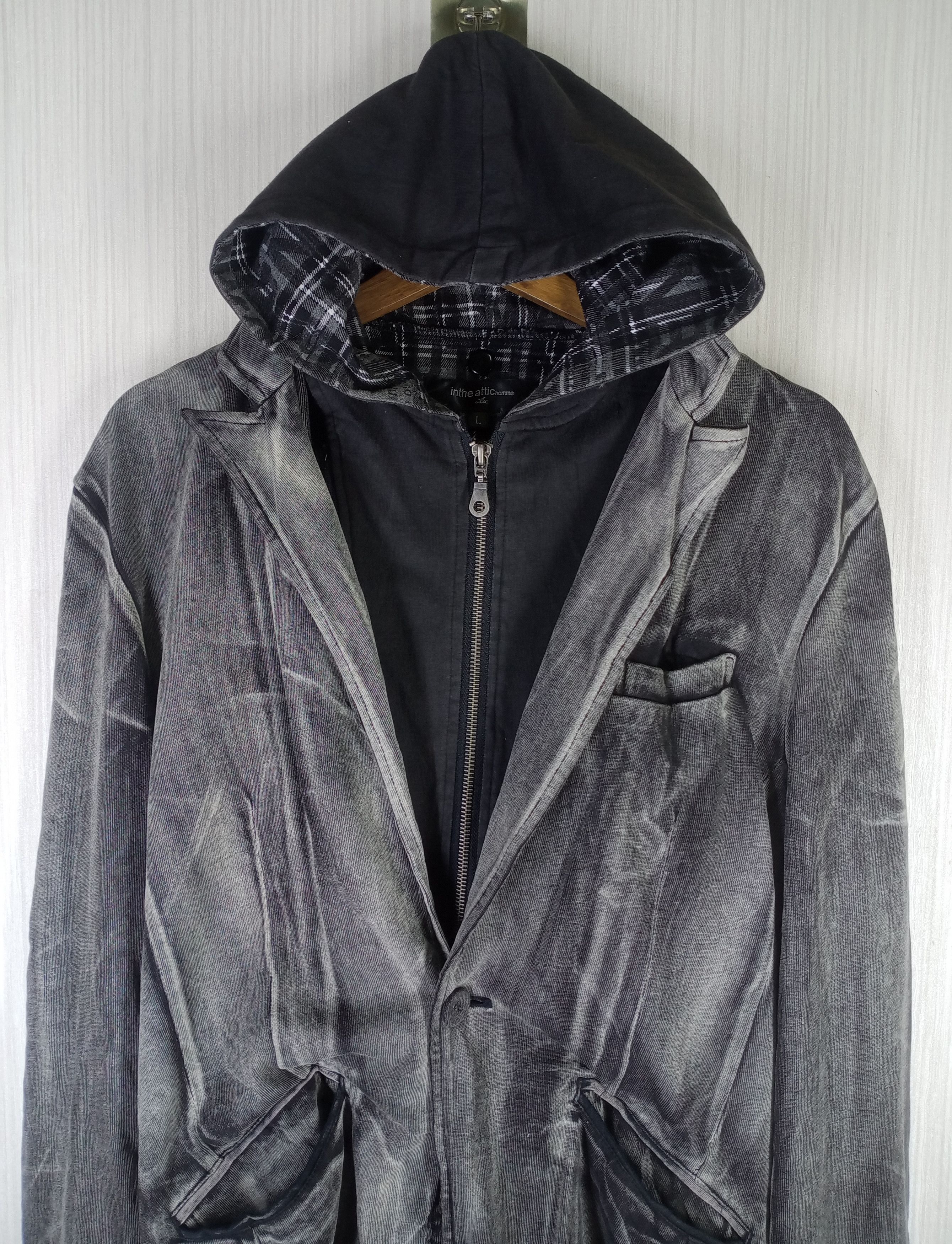 In The Attic Rare In The Attic Homme Mud Washed Hoodie Jacket Size US L / EU 52-54 / 3 - 3 Thumbnail