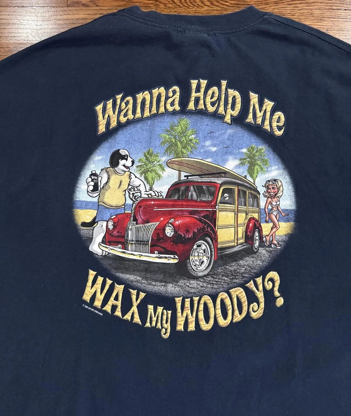 Big Dogs Vintage Big Dogs Wanna Help Me Wax My Woody Navy T Shirt XXL Size US XXL / EU 58 / 5 - 2 Thumbnail