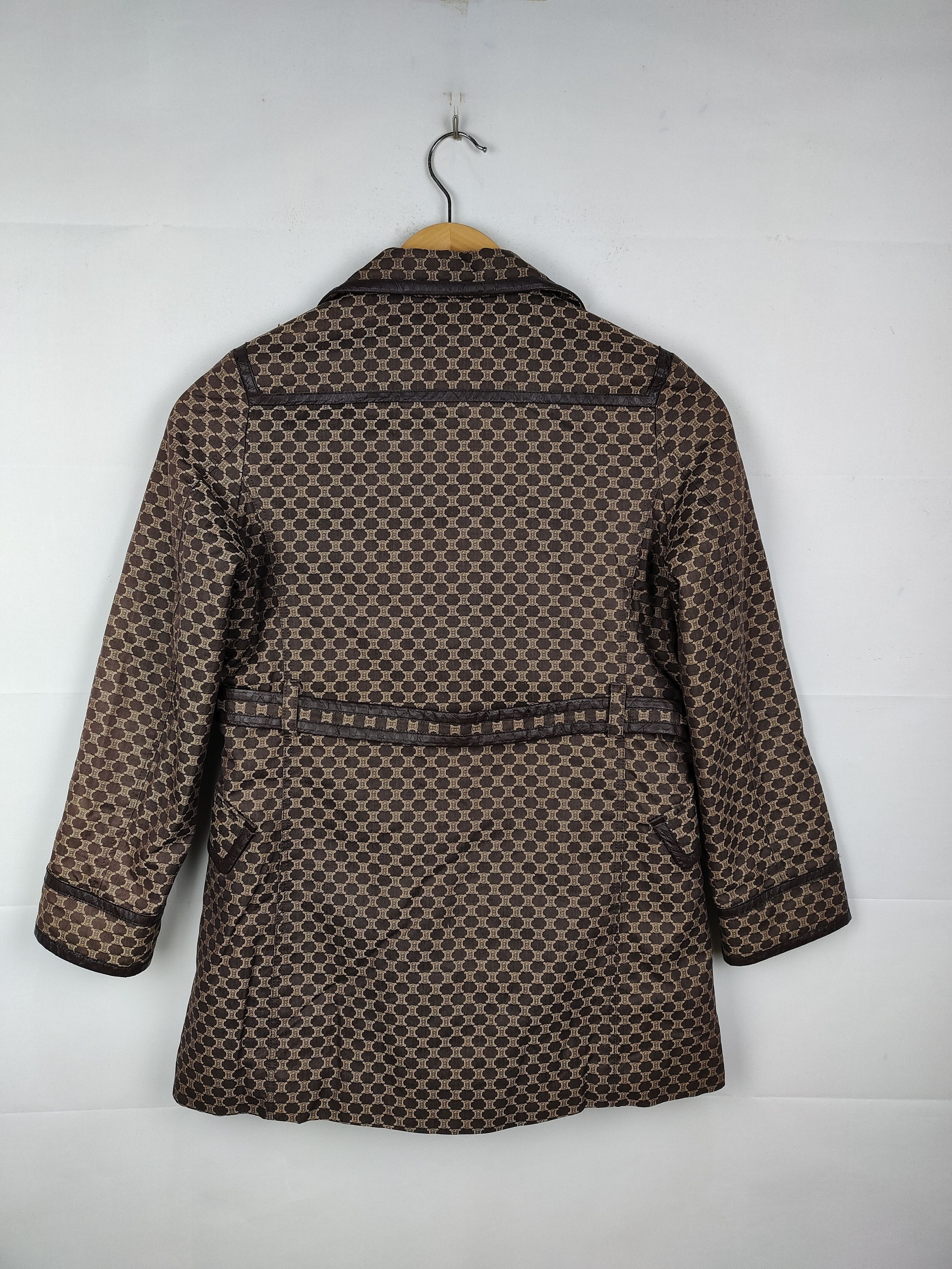 Celine Vtg Celine double-breasted coat monogram jacquard pattern Size XS / US 0-2 / IT 36-38 - 8 Thumbnail