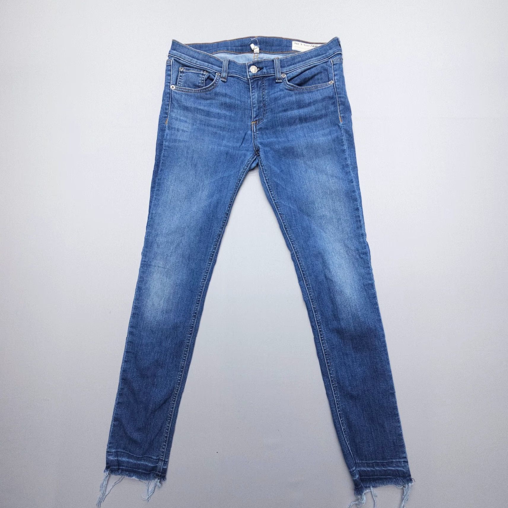 Rag & Bone rag & bone Jeans Skinny 5-Pocket Blue Low Rise 27" Inseam Size 29 Women United States Size 29" - 2 Thumbnail