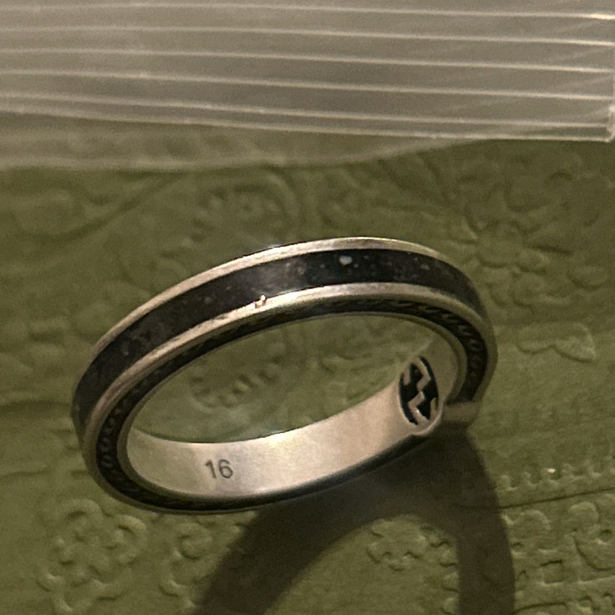 Gucci Gucci Interlocking G Enamel Thin Ring Black Ag925 701620 Size ONE SIZE - 6 Thumbnail
