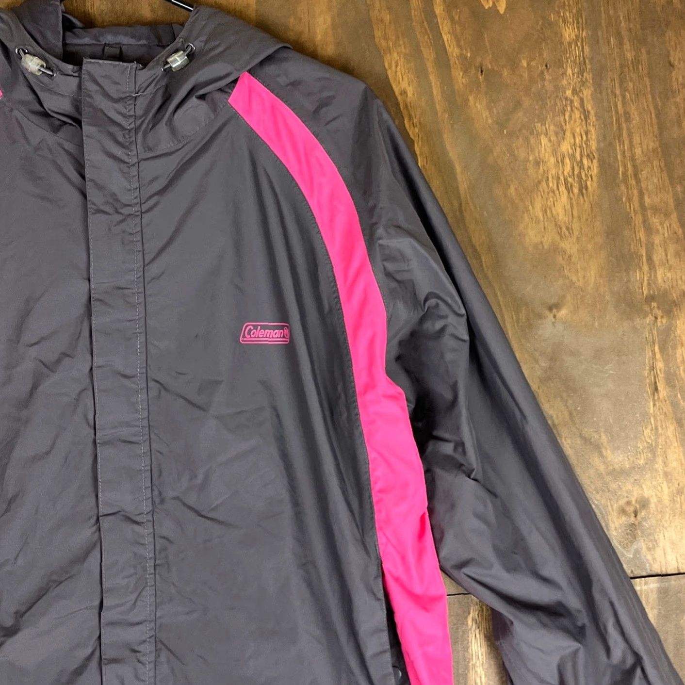 Pinko Coleman Jacket Gray Pink Windbreaker Womens Zip Up 100% Nylon L XL Hooded Full Zip Casual Outdoors Size L / US 10 / IT 46 - 5 Thumbnail