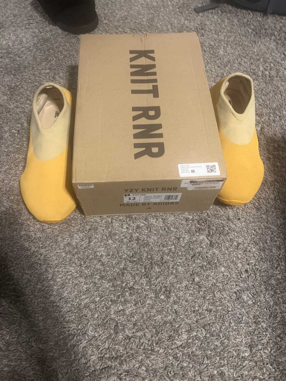 Adidas Yeezy Knit Runner “sulfur” Size US 12 / EU 45 - 7 Thumbnail