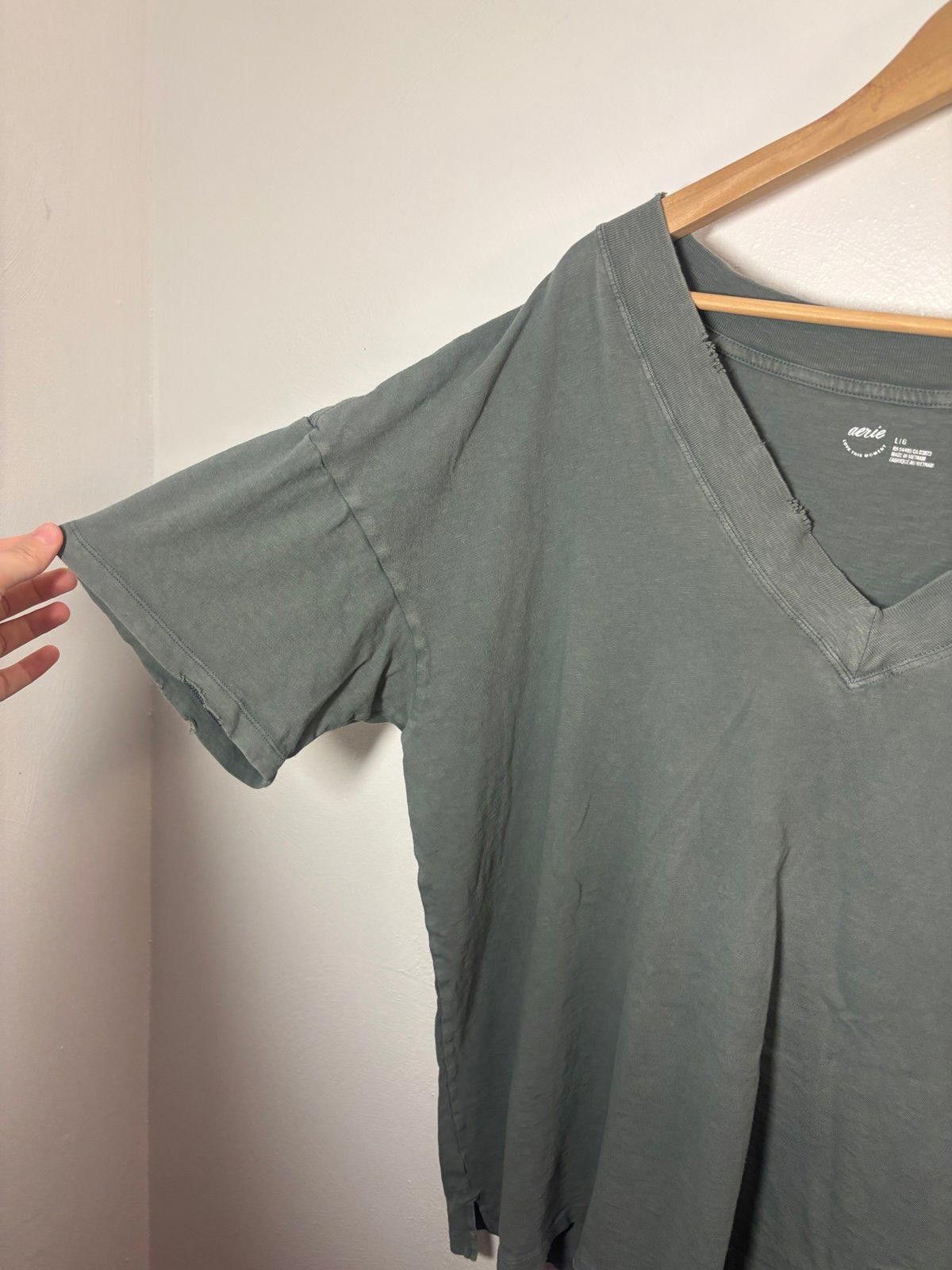Other Aerie Oversized Distressed V-Neck Tee Size Large Size L / US 10 / IT 46 - 3 Thumbnail